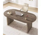 Spacious Oval Dining Table for 4-8, Double Pedestal Wood Base , Modern Farmhouse Versatile Design for Kitchen, Living, Office