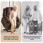 Power Lift Recliner Chair with Heat & Massage, Oversized Electric Lift Recliner with Side Pocket, Single Sofa Seat for Living Room