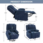 Power Lift Recliner Chair with Heat & Massage, Oversized Electric Lift Recliner with Side Pocket, Single Sofa Seat for Living Room