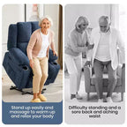 Power Lift Recliner Chair with Heat & Massage, Oversized Electric Lift Recliner with Side Pocket, Single Sofa Seat for Living Room