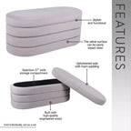 Okak Modern Stylish Soft Fabric Storage Bench with Reversible Wooden Tray Top,Comfort Ottoman Coffee Table for Bedroom,Living Room