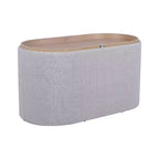 Okak Modern Stylish Soft Fabric Storage Bench with Reversible Wooden Tray Top,Comfort Ottoman Coffee Table for Bedroom,Living Room