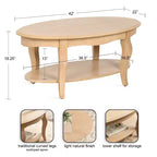 Kate and Laurel Sutherlin Wood Coffee Table, 42x22x19, Natural