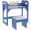 Wooden Study Desk & Chair Set, Writing Table with Spacious Cloth Drawers & Built - in Pen Holder for Organized Learning