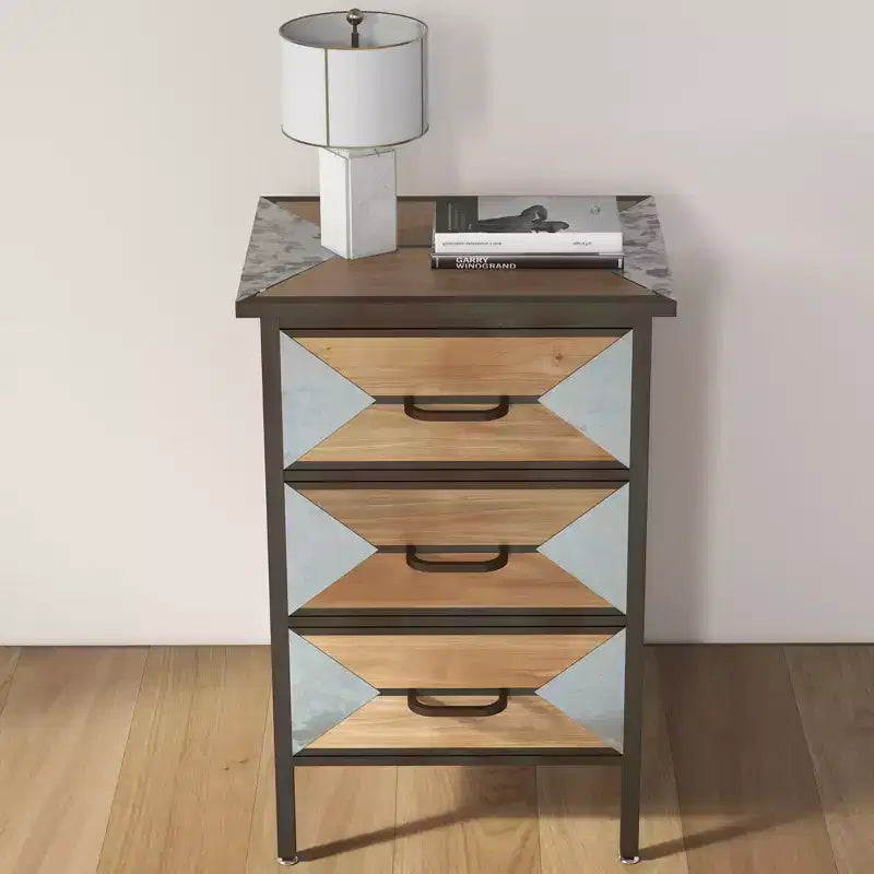 Wooden Floor 3 Drawers, Freestanding Entryway Storage Unit Console Table, Modern Organizer Cabinet for Living Room, Bedroom, ,Hallway & Office
