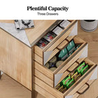 Wooden Floor 3 Drawers, Freestanding Entryway Storage Unit Console Table, Modern Organizer Cabinet for Living Room, Bedroom, ,Hallway & Office