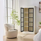 71.2 Tall Display Cabinet with Glass Doors, 5 Tiers Curio Display Case with 2 Adjustable Shelves and 2 Fixed Shelves