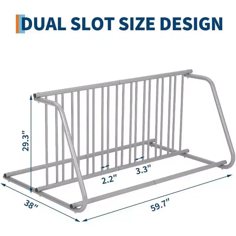 Floor Bike Rack, 10-Bike Dual-Side Grid Bicycle Floor Parking Stand, All-Steel Garage Bike Rack, Storage Stand for Streets, Yards & Bike Events