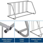 Floor Bike Rack, 10-Bike Dual-Side Grid Bicycle Floor Parking Stand, All-Steel Garage Bike Rack, Storage Stand for Streets, Yards & Bike Events