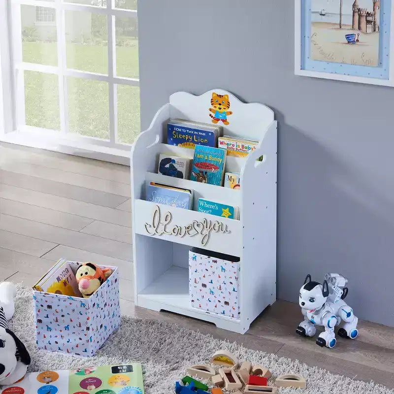 Funnel-Maison-Kinderbücherregal mit Spielzeugaufbewahrung