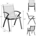 COZONY Ensemble repas de jardin 9 pièces avec table et chaises en aluminium de 71 pouces, mobilier de jardin résistant aux intempéries avec trou pour parasol, pour 8 personnes
