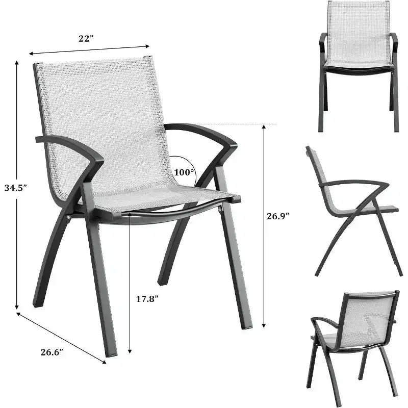 COZONY Ensemble repas de jardin 9 pièces avec table et chaises en aluminium de 71 pouces, mobilier de jardin résistant aux intempéries avec trou pour parasol, pour 8 personnes