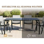 COZONY Ensemble repas de jardin 9 pièces avec table et chaises en aluminium de 71 pouces, mobilier de jardin résistant aux intempéries avec trou pour parasol, pour 8 personnes