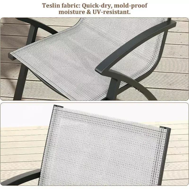 COZONY Ensemble repas de jardin 9 pièces avec table et chaises en aluminium de 71 pouces, mobilier de jardin résistant aux intempéries avec trou pour parasol, pour 8 personnes