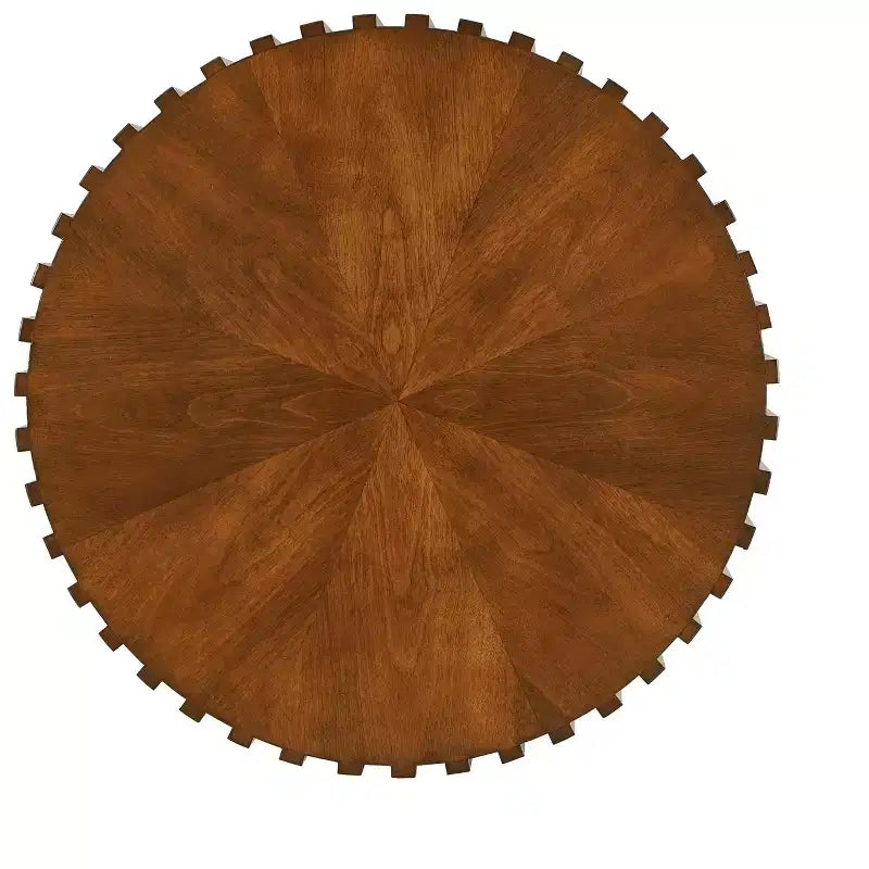 EHMKNP Nesting Coffee Table Set of 2  Handcrafted Round Drum Coffee Table & Matching Small End Table
