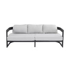 Christopher Knight Home Qiros modern, 3 részes alumínium teraszülőgarnitúra 3 személyes kanapéval és 2 klubf fotellel