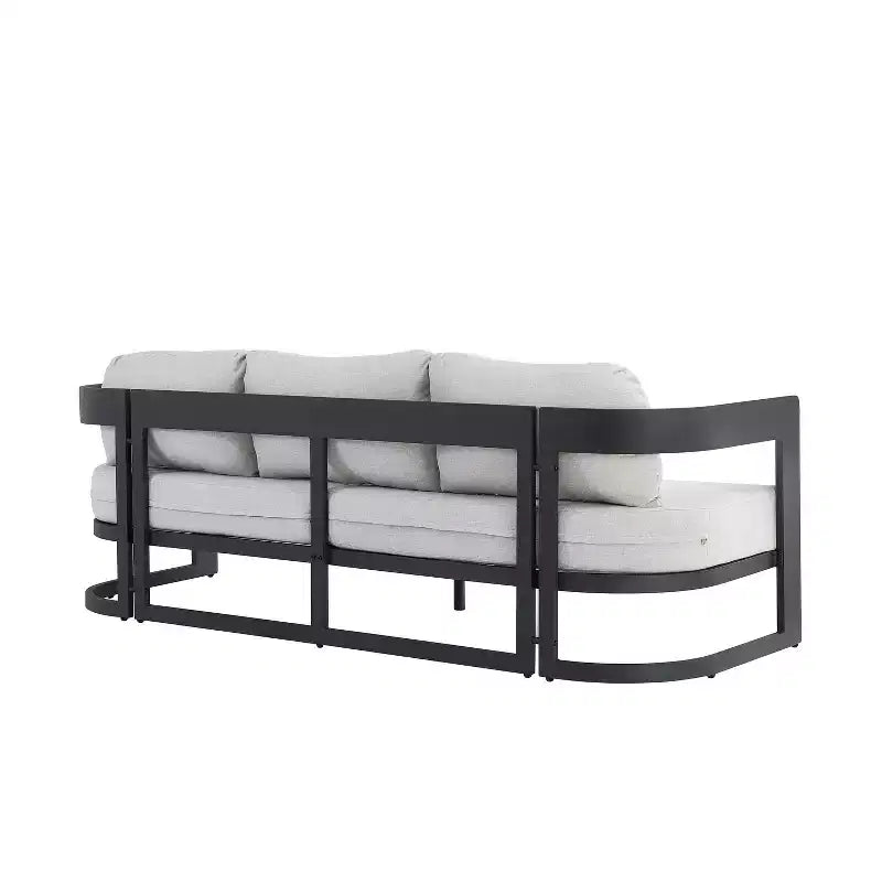 Christopher Knight Home Qiros modern, 3 részes alumínium teraszülőgarnitúra 3 személyes kanapéval és 2 klubf fotellel