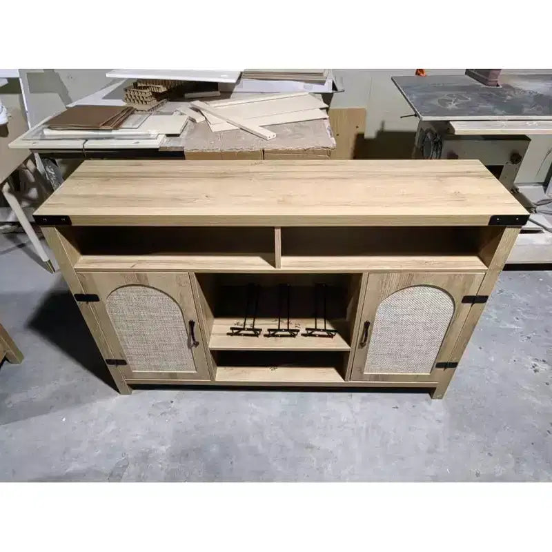 Wood MDF + PB Melamine Wine Cabinet, Large Capacity Storage