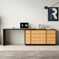Luck Live Modern Extendable Rotating L-Shaped Desk with 6 Drawers, Reversible Home Office Computer Desk