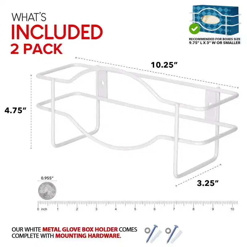 Stock Your Home Wall Mount Single Gloves or Tissue Box Dispenser (2 Pack)