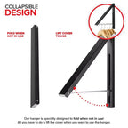 Wall-Mounted Retractable Foldable Clothing Rack, Black