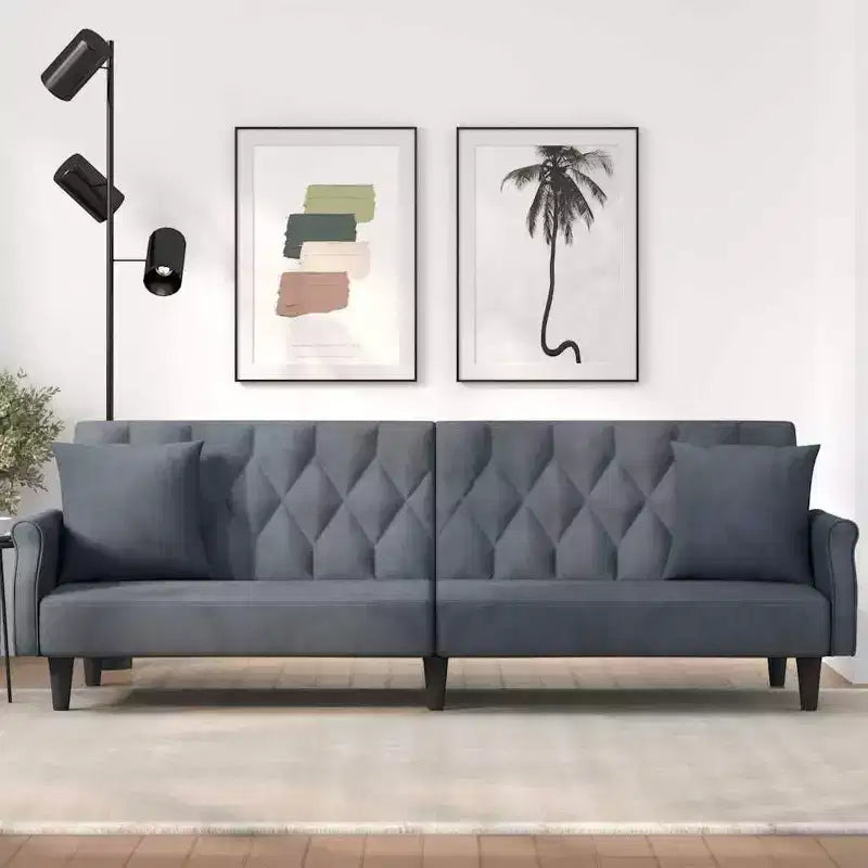 vidaXL Sleeper Sofa with Armrests Velvet Couch Sofa Bed Recliner Loveseat