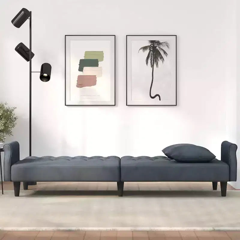 vidaXL Sleeper Sofa with Armrests Velvet Couch Sofa Bed Recliner Loveseat