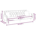 vidaXL Sleeper Sofa with Armrests Velvet Couch Sofa Bed Recliner Loveseat