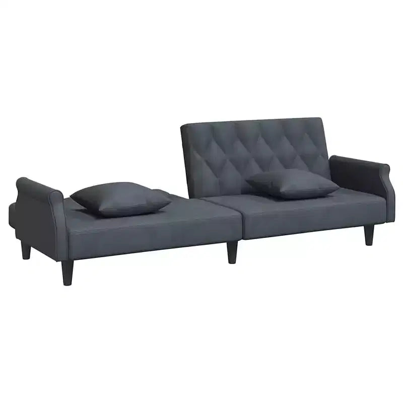 vidaXL Sleeper Sofa with Armrests Velvet Couch Sofa Bed Recliner Loveseat