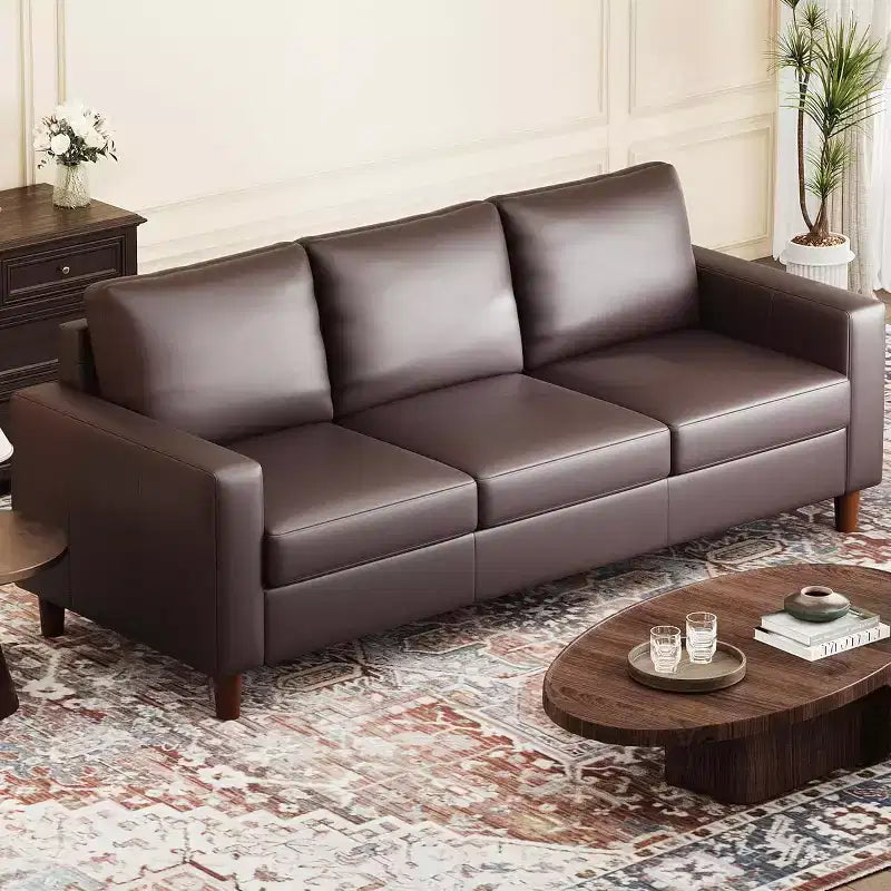 Acekool 85 Inch Modern Leather Sofa 3 Seater Couch with Deep Seat for Living Room