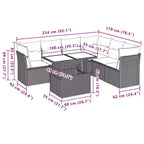 vidaXL 7-teiliges Gartensofa-Set mit Polstern, brauner Poly-Rattan – braun ohne Stauraum