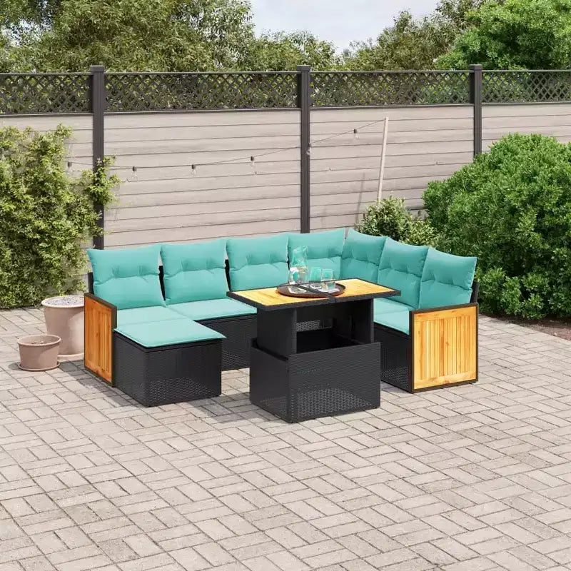 Set di divani da patio vidaXL da 8 pezzi con cuscini, polirattan grigio