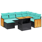 Set di divani da patio vidaXL da 8 pezzi con cuscini, polirattan grigio
