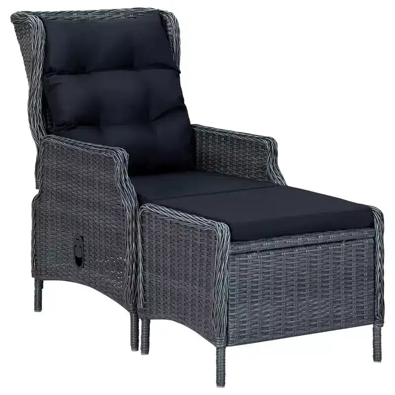 vidaXL Ensemble repas de jardin 7 pièces, gris foncé