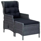vidaXL Ensemble repas de jardin 7 pièces, gris foncé
