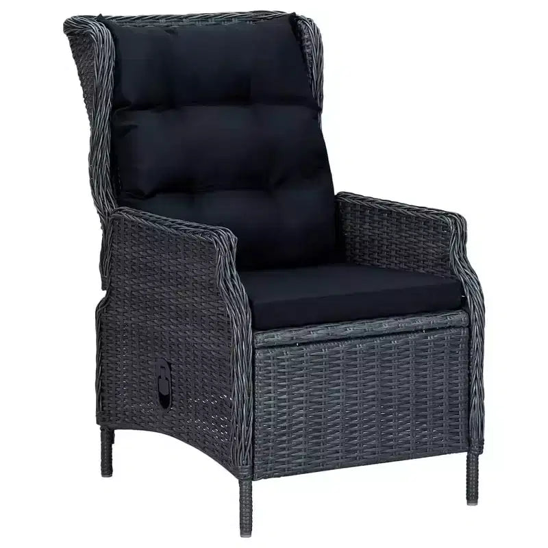vidaXL Ensemble repas de jardin 7 pièces, gris foncé