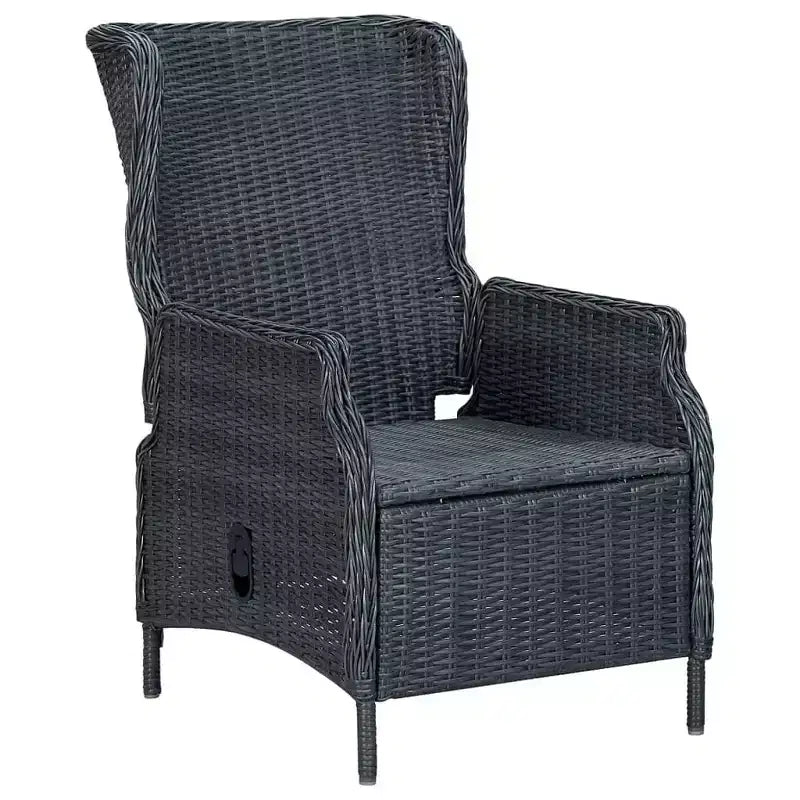 vidaXL Ensemble repas de jardin 7 pièces, gris foncé