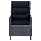 vidaXL Ensemble repas de jardin 7 pièces, gris foncé