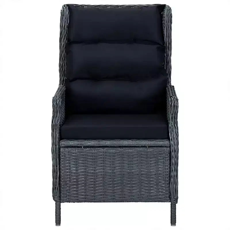 vidaXL Ensemble repas de jardin 7 pièces, gris foncé