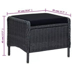 vidaXL Ensemble repas de jardin 7 pièces, gris foncé