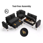 Dyonery Comfy 78'' Sofa Bed,L-Shaped Chenille Sleeper Sofa Couch with Pull Out Bed and Chaise Storage for Living Room,Apartment and Office,Black