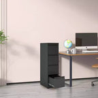 Classeur vertical métallique noir VIYET 52H à 4 tiroirs avec serrure, classeur en acier pour bureau à domicile, compatible avec les formats A4, Legal et Letter