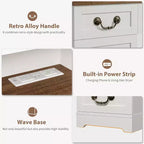 10-Drawer Vanity Desk with Mirror, Walnut Finish with 10 Shelves and Stool, for Bedroom, Easy Assembly
