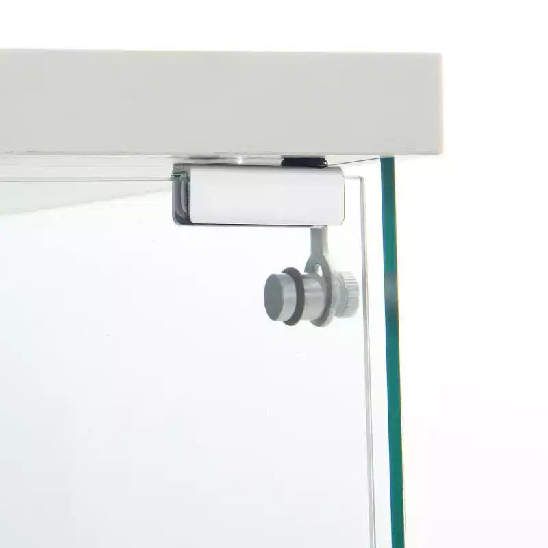 Tempered Glass Display Cabinet/Wine Cabinet/Storage Cabinet/File Cabinet with LED Light Strip Mirror and Lock Swivel Casters 4 Shelf 2 Doors