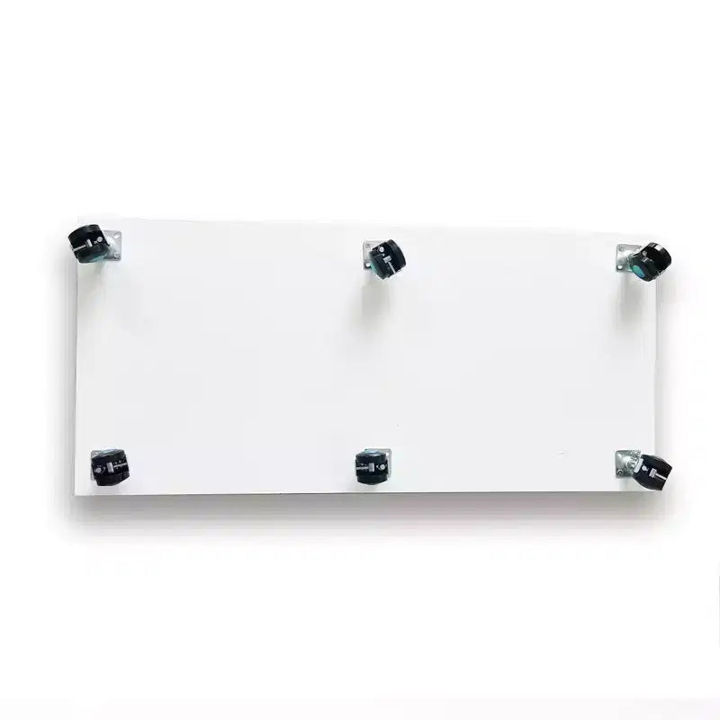 Tempered Glass Display Cabinet/Wine Cabinet/Storage Cabinet/File Cabinet with LED Light Strip Mirror and Lock Swivel Casters 4 Shelf 2 Doors