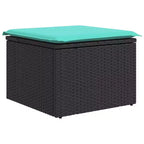 vidaXL Gartensofa-Set, 6-teilig, schwarz und türkis