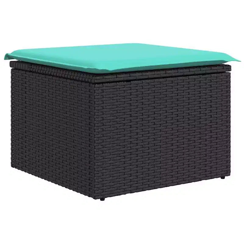 vidaXL Gartensofa-Set, 6-teilig, schwarz und türkis