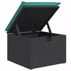 vidaXL Garden Sofa Set with Cushion 6 pcs Black Poly rattan - Black Blue