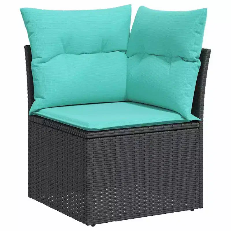 vidaXL Set di divani da giardino con cuscini, 9 pezzi, polyrattan nero