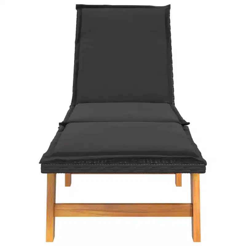 vidaXL fekete és barna PE-rattan napozóágy, 78.7 hüvelyk hosszú